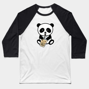 Kawaii Panda Drinking Boba Tea Baseball T-Shirt